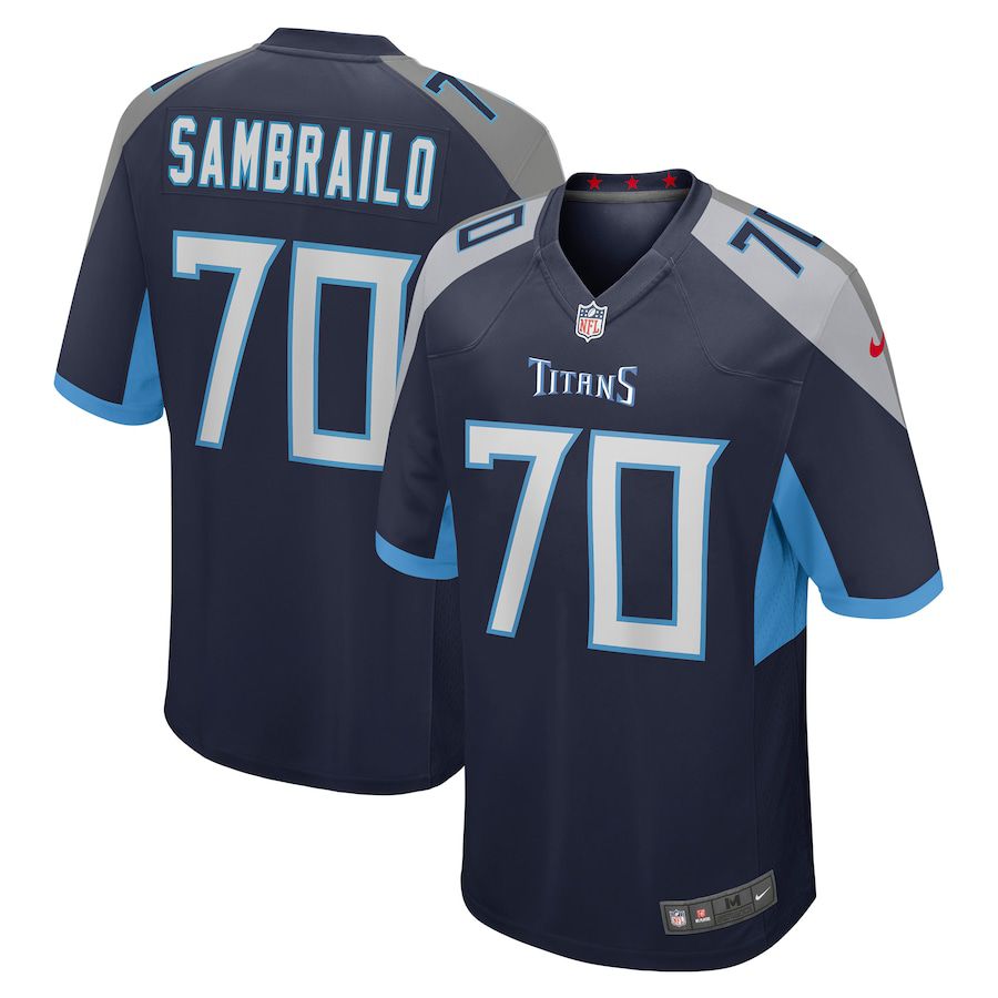 Men Tennessee Titans 70 Ty Sambrailo Nike Navy Game NFL Jersey